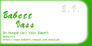 babett vass business card